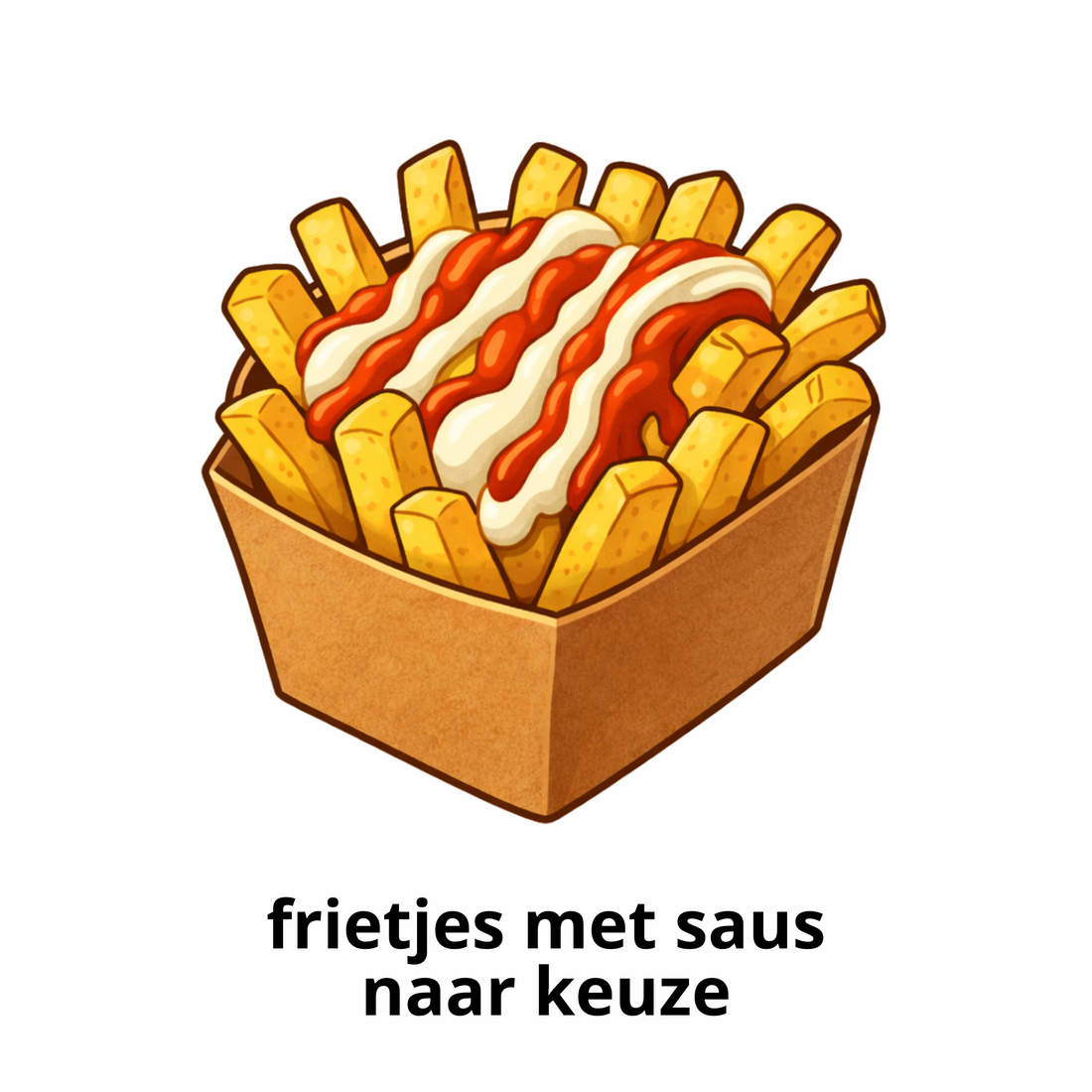 Frietjes met saus naar keuze